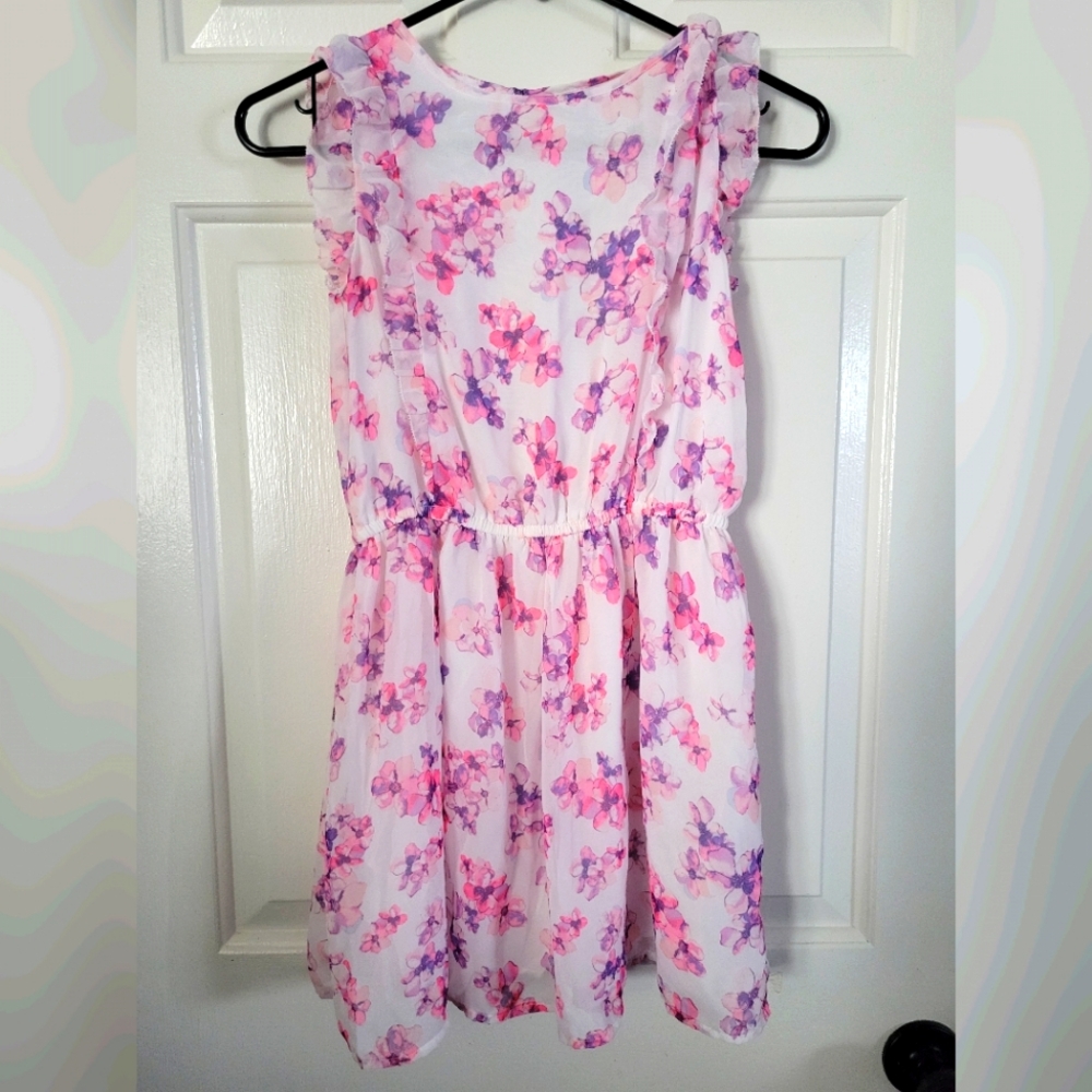 OshKosh- Girls Size 12 Dress w/pink and purple floral prints